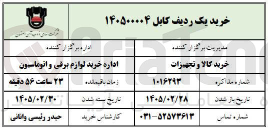 تصویر کوچک آگهی خرید یک ردیف کابل