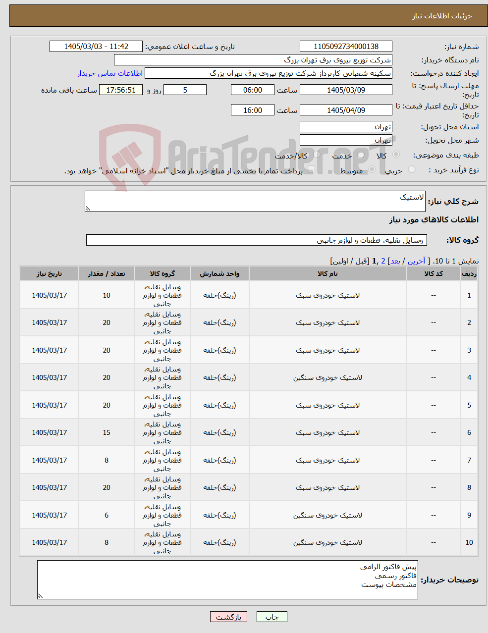 تصویر کوچک آگهی نیاز کالا-لاستیک