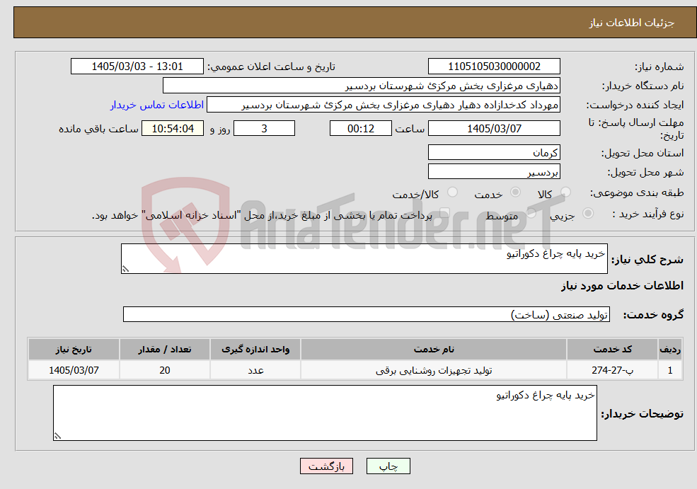 تصویر کوچک آگهی نیاز خدمات-خرید پایه چراغ دکوراتیو