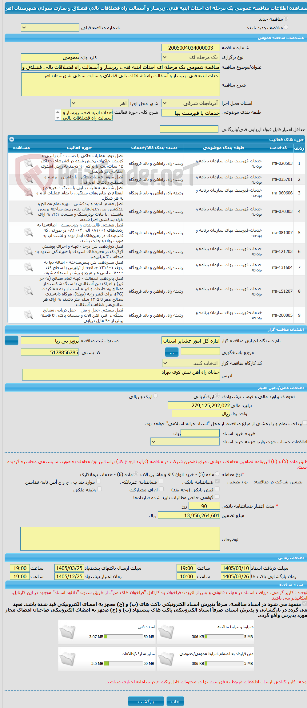 تصویر کوچک آگهی مناقصه عمومی یک مرحله ای احداث ابنیه فنی، زیرساز و آسفالت راه قشلاقات بالی قشلاق و ساری سولی شهرستان اهر