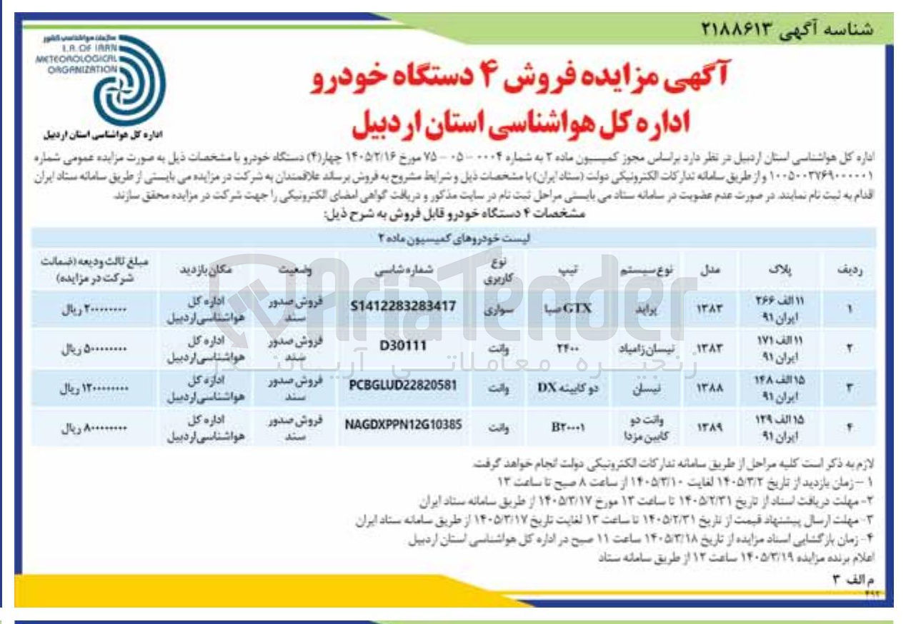 تصویر کوچک آگهی فروش خودرو سواری در 4 ردیف