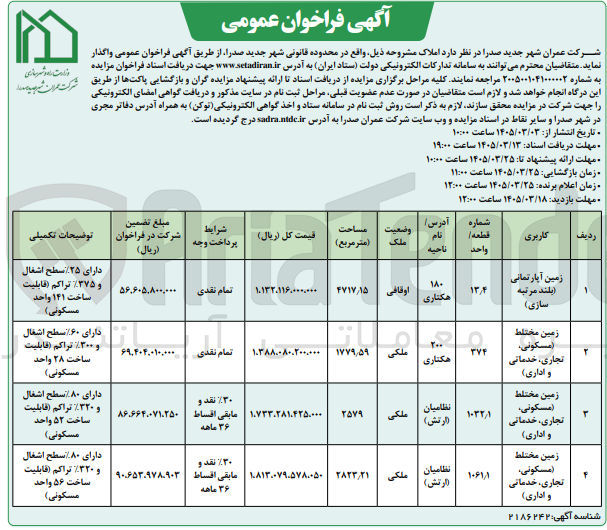 تصویر کوچک آگهی فروش املاک 