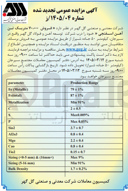 تصویر کوچک آگهی فروش آهن اسفنجی خود