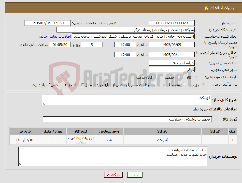 تصویر کوچک آگهی نیاز کالا-آنژیوکت