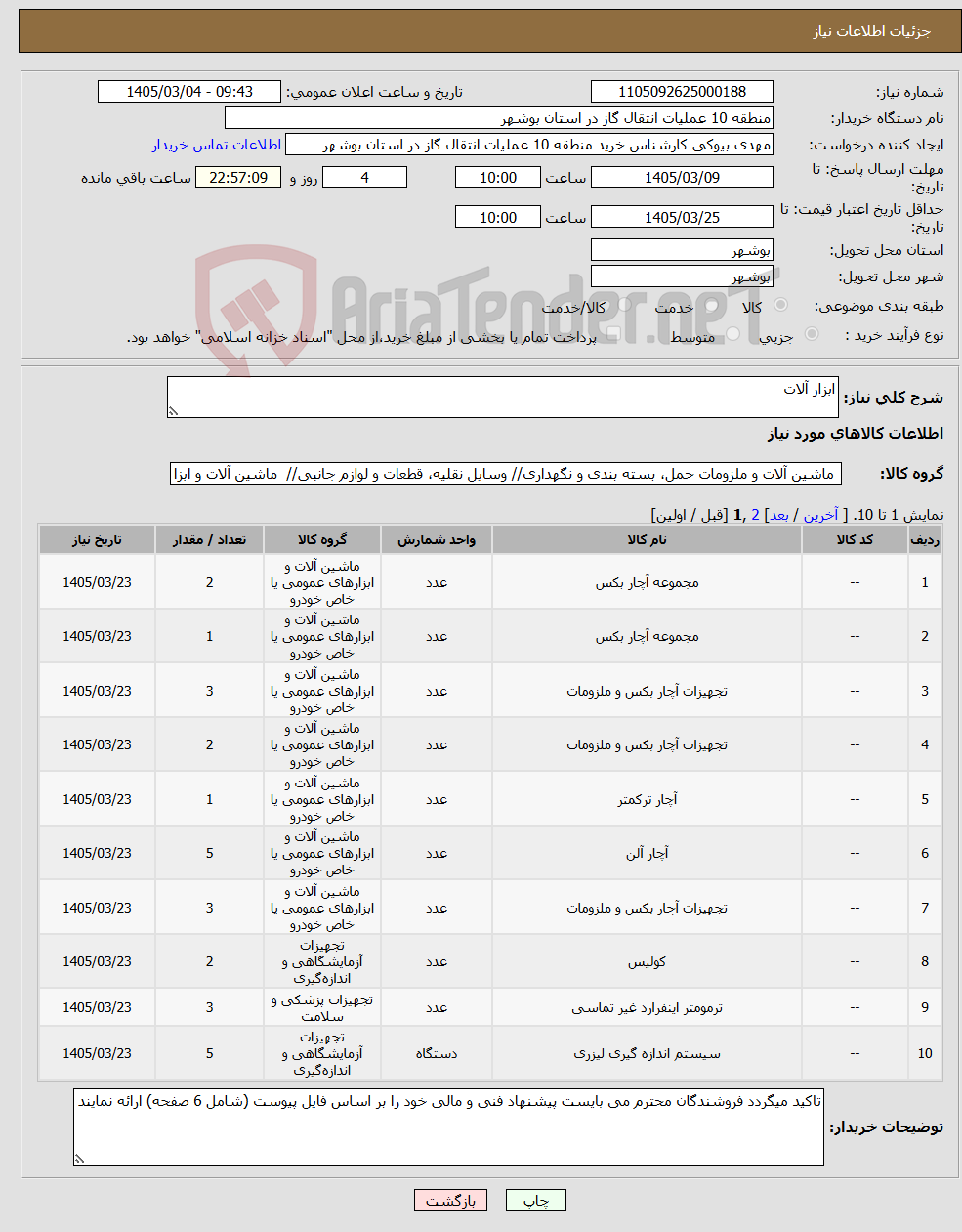 تصویر کوچک آگهی نیاز کالا-ابزار آلات