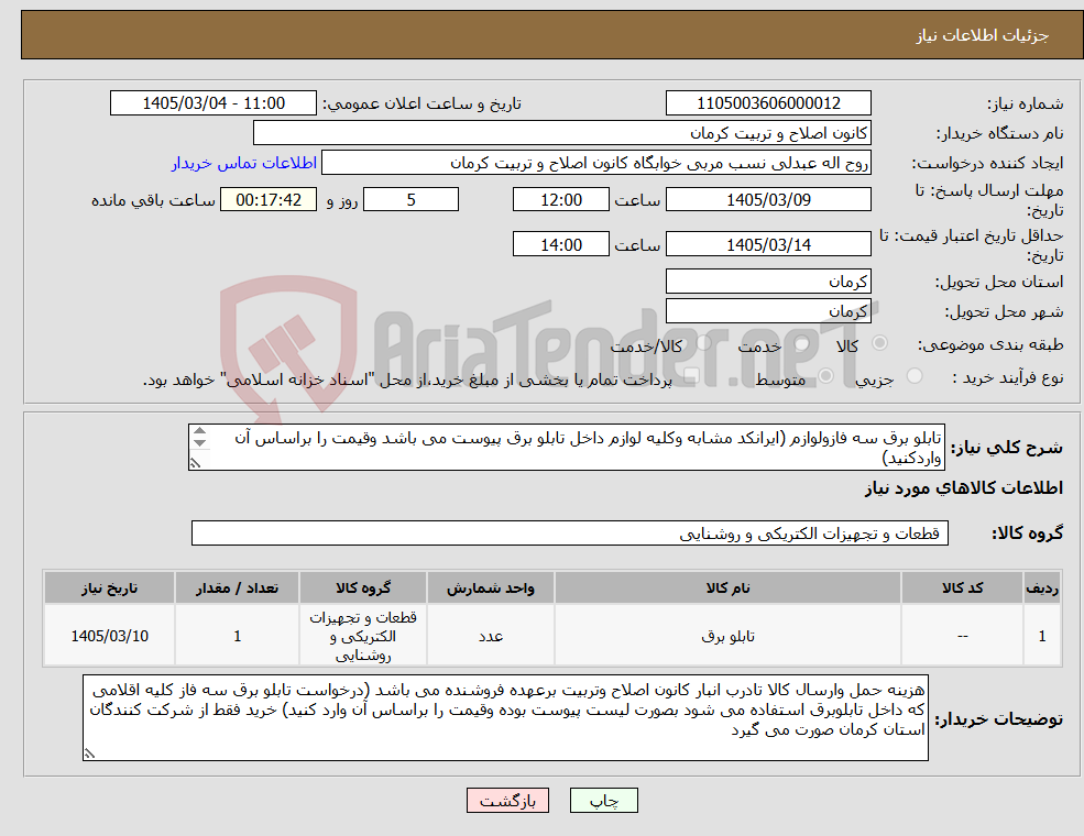 تصویر کوچک آگهی نیاز کالا-تابلو برق سه فازولوازم (ایرانکد مشابه وکلیه لوازم داخل تابلو برق پیوست می باشد وقیمت را براساس آن واردکنید) پیش فاکتور الزامی 09133983576