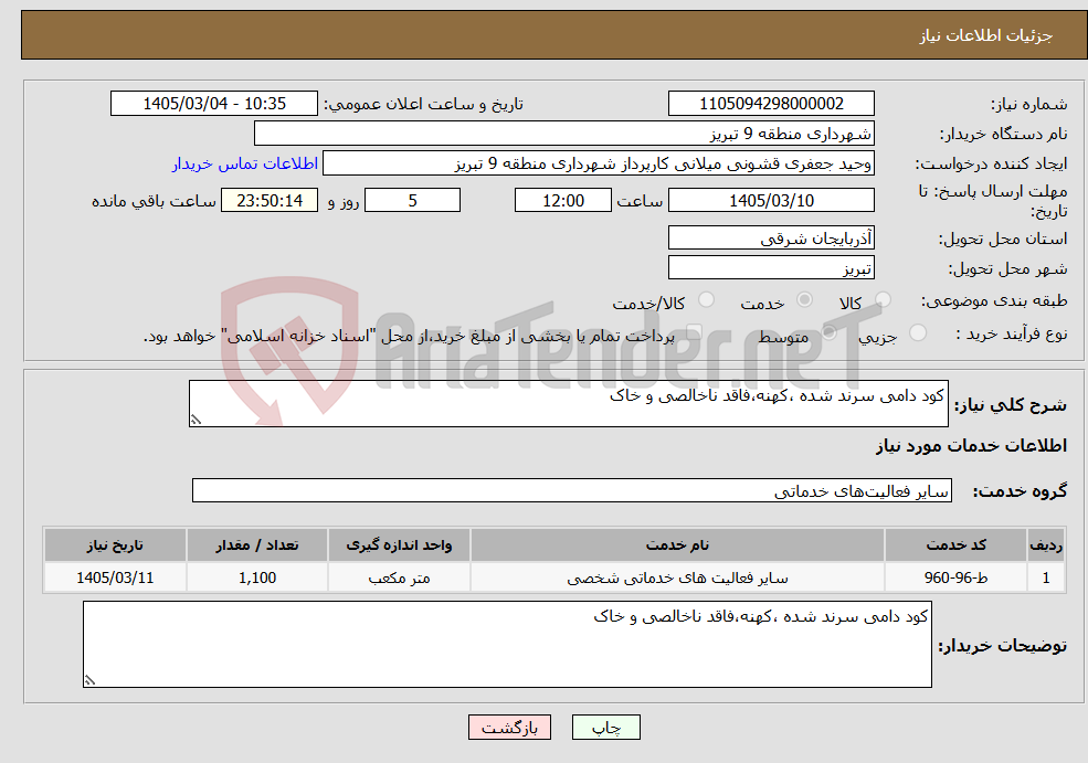 تصویر کوچک آگهی نیاز خدمات-کود دامی سرند شده ،کهنه،فاقد ناخالصی و خاک