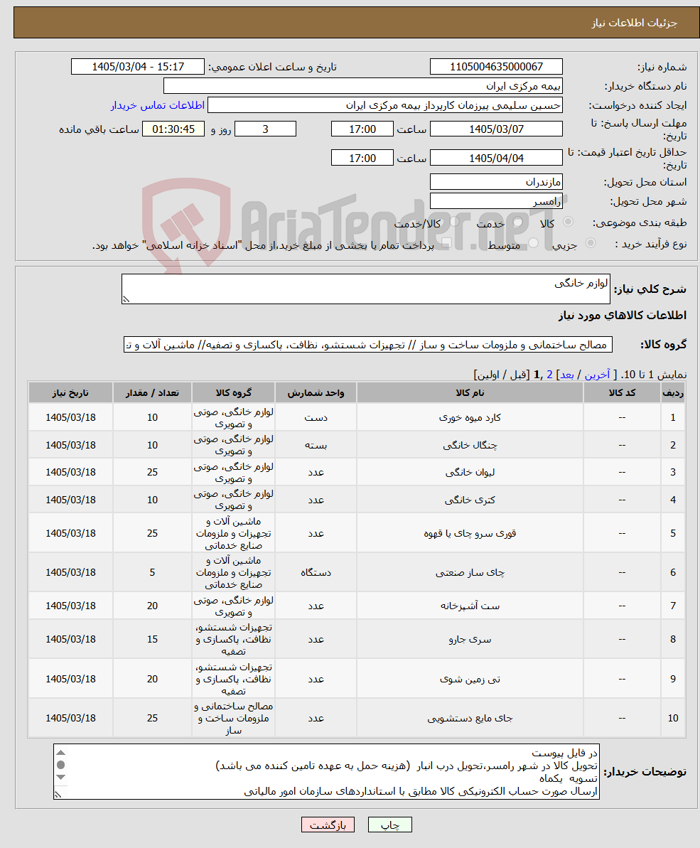 تصویر کوچک آگهی نیاز کالا-لوازم خانگی 