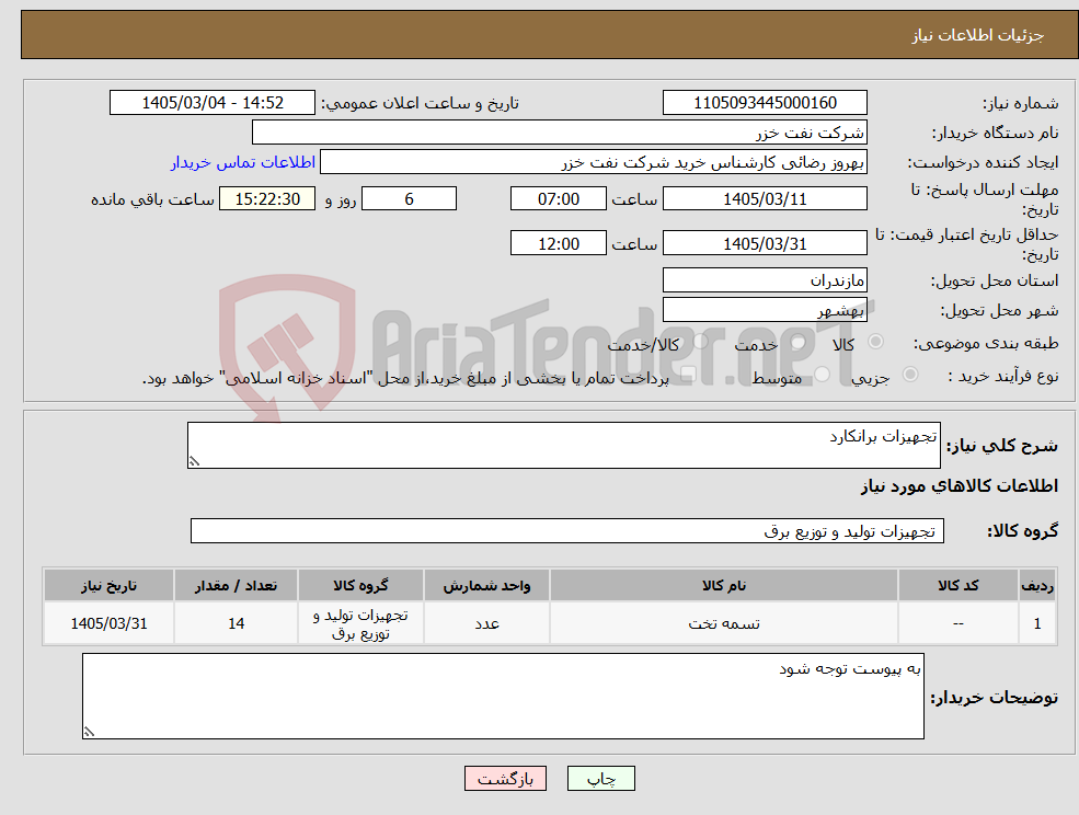 تصویر کوچک آگهی نیاز کالا-تجهیزات برانکارد