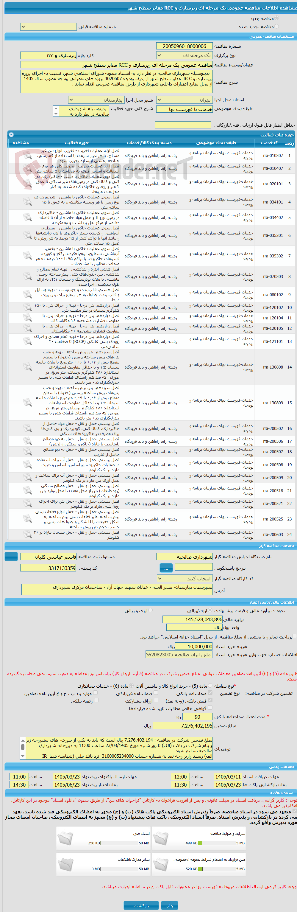 تصویر کوچک آگهی مناقصه عمومی یک مرحله ای زیرسازی و RCC معابر سطح شهر 