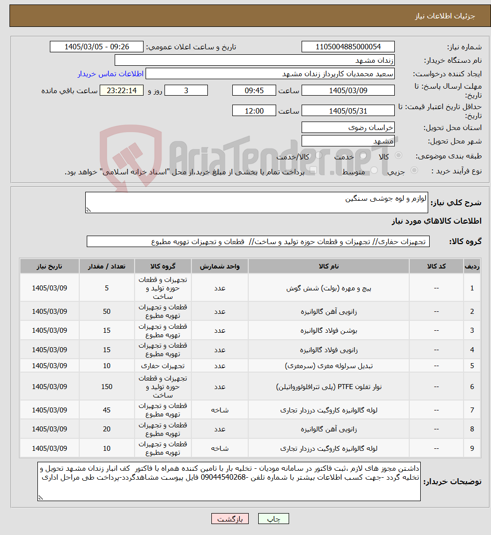 تصویر کوچک آگهی نیاز کالا-لوازم و لوه جوشی سنگین 