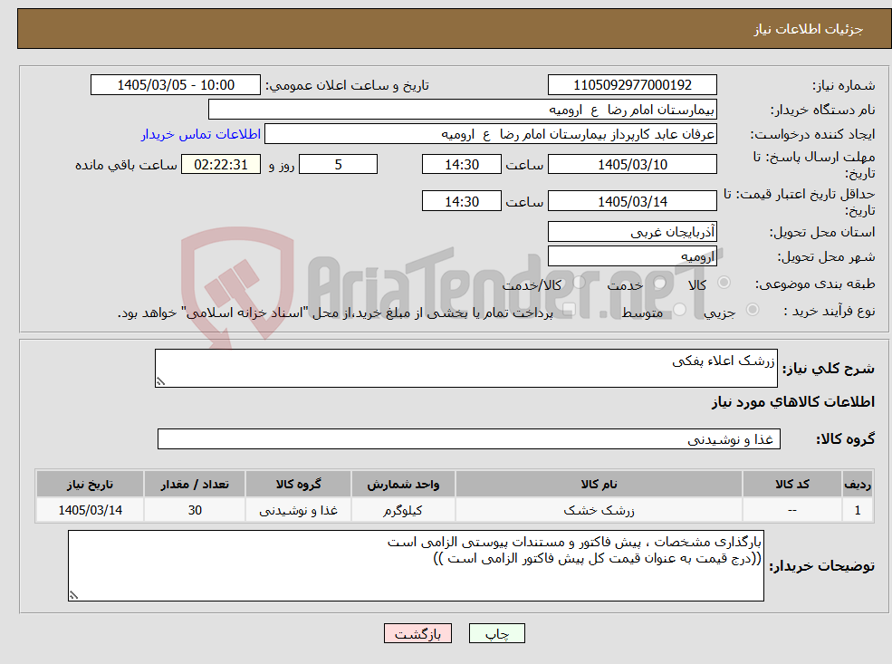 تصویر کوچک آگهی نیاز کالا-زرشک اعلاء پفکی