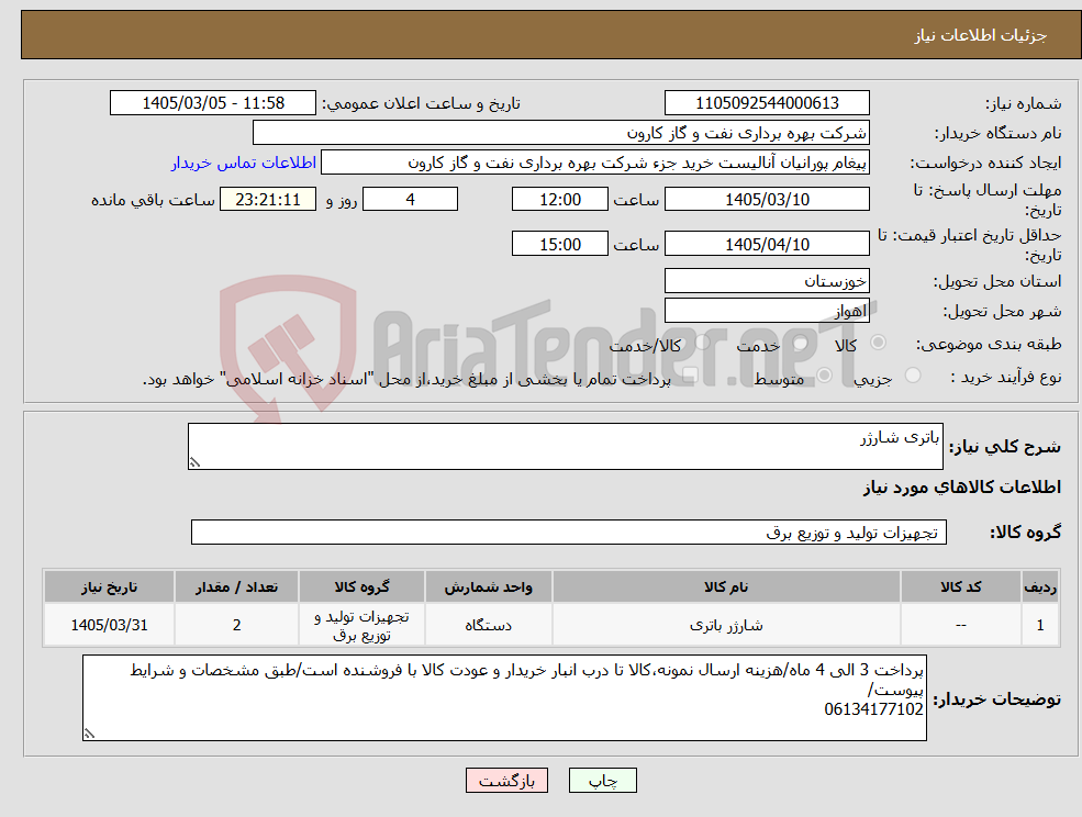 تصویر کوچک آگهی نیاز کالا-باتری شارژر