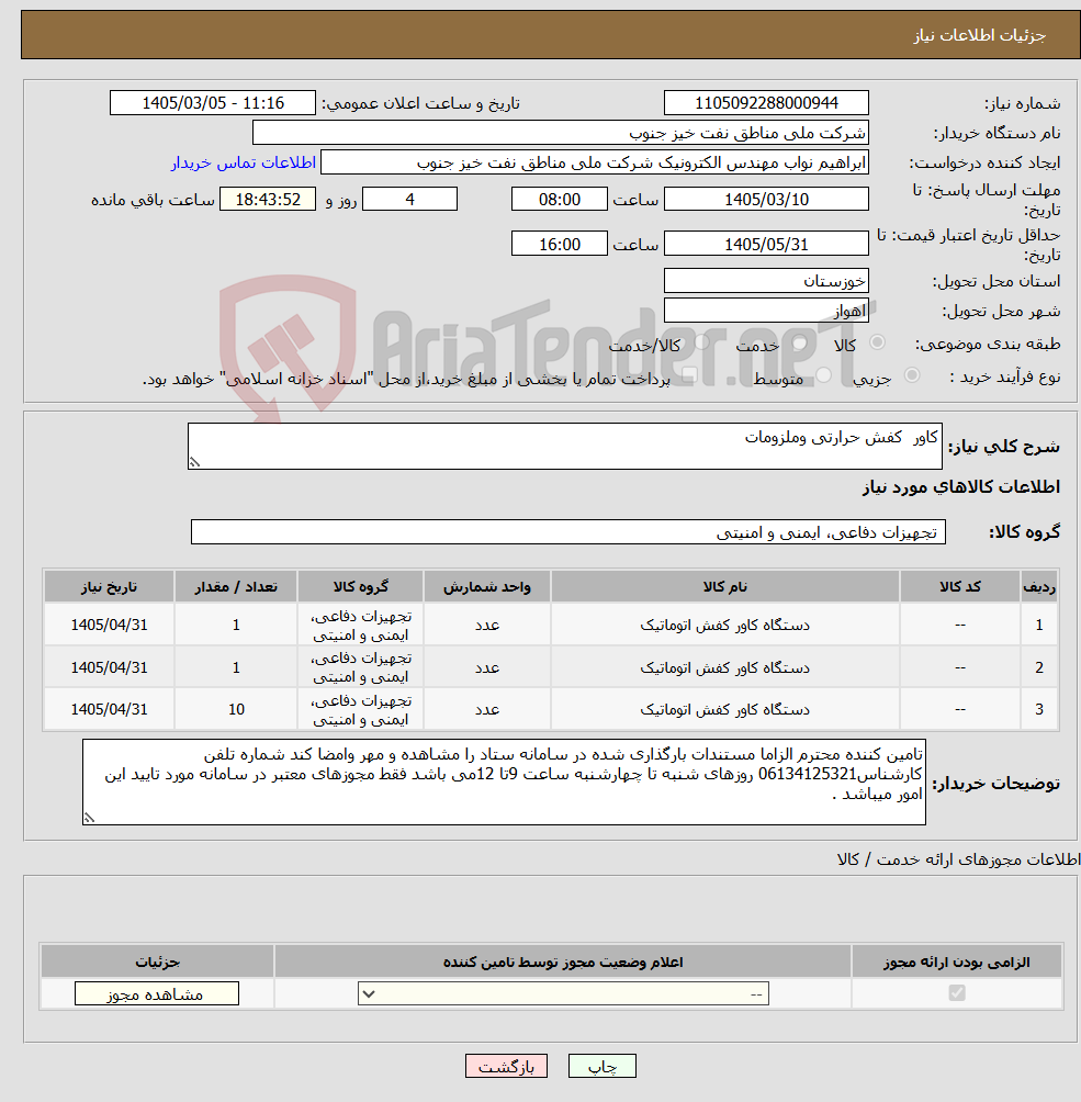تصویر کوچک آگهی نیاز کالا-کاور کفش حرارتی وملزومات