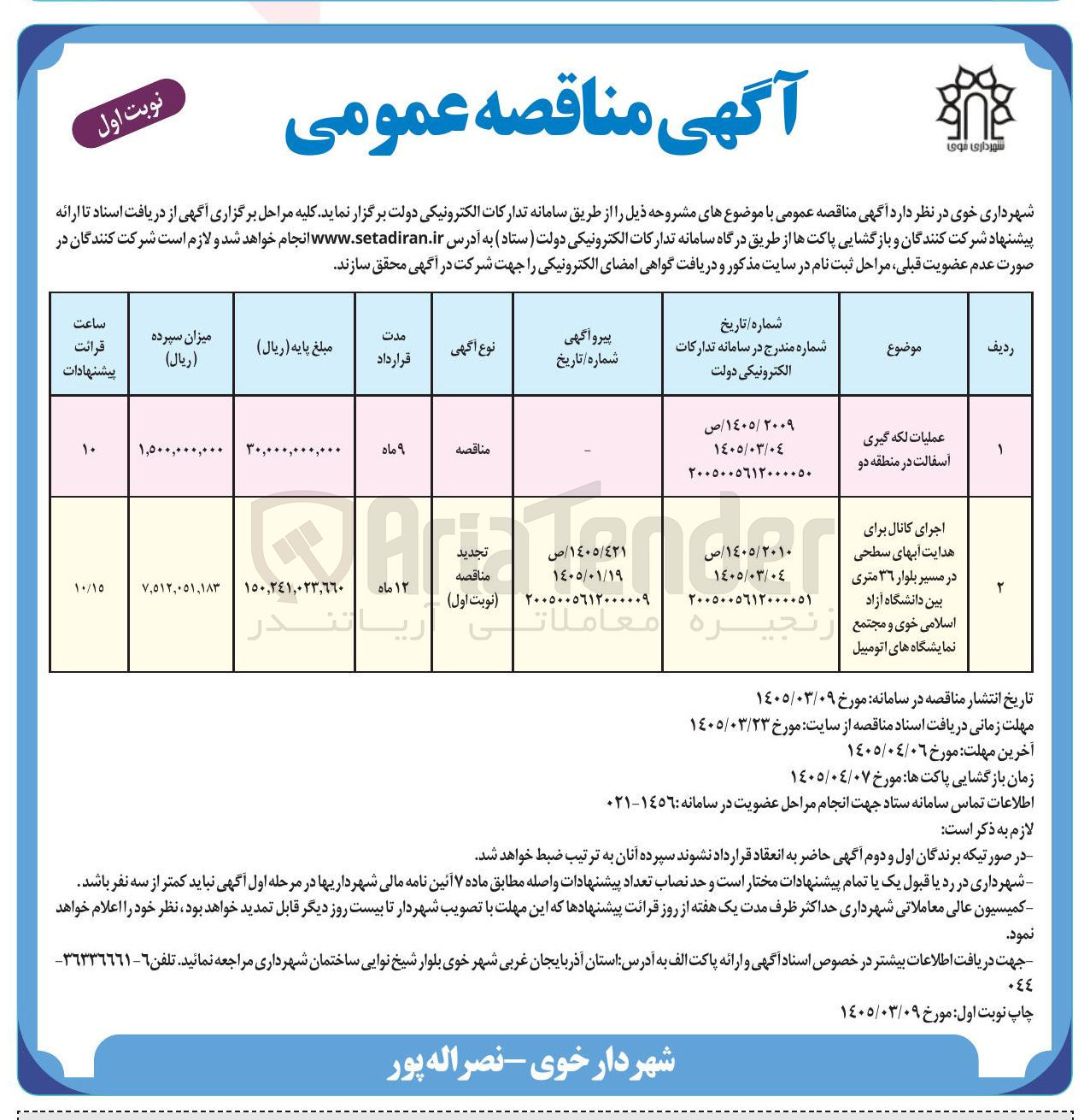 تصویر کوچک آگهی عملیات لکه گیری آسفالت