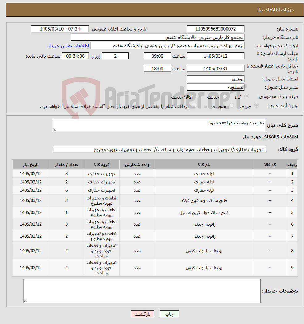تصویر کوچک آگهی نیاز کالا-به شرح پیوست مراجعه شود 