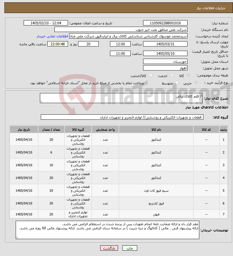 تصویر کوچک آگهی نیاز کالا-7 قلم کالای برقی