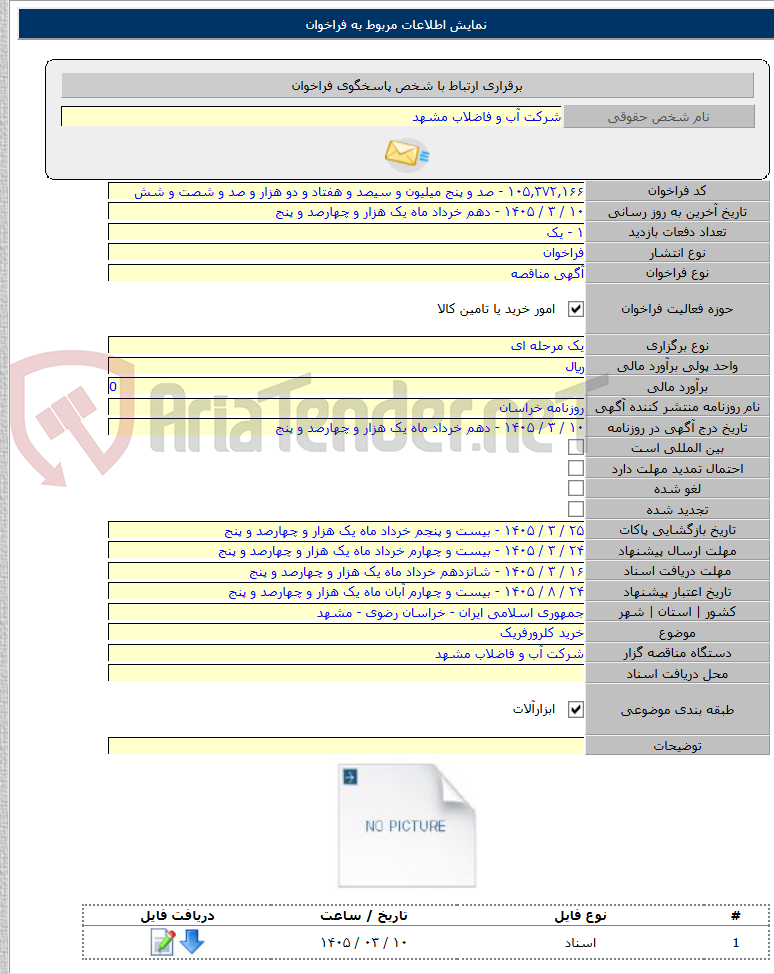 تصویر کوچک آگهی خرید کلرورفریک