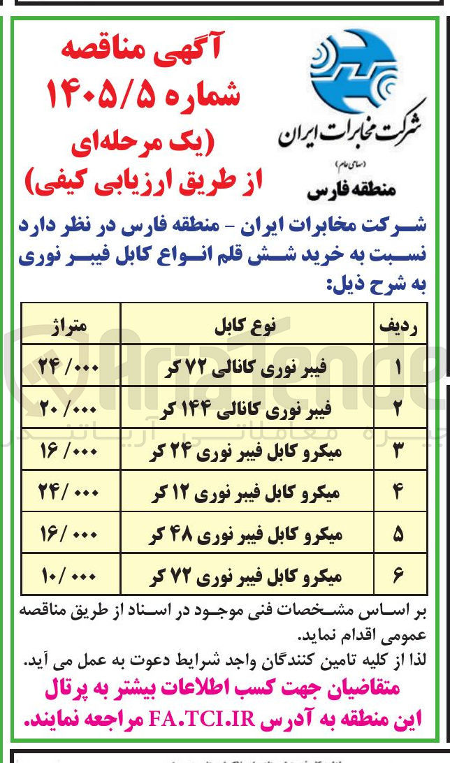 تصویر کوچک آگهی  خرید شش قلم انواع کابل فیبر نوری 