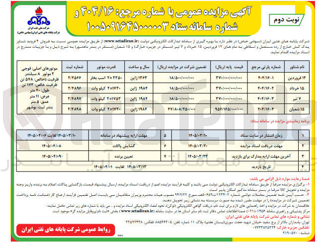 تصویر کوچک آگهی فروش 4 فروند شناور یدک کش خارج از رده مستعمل و اسقاطی