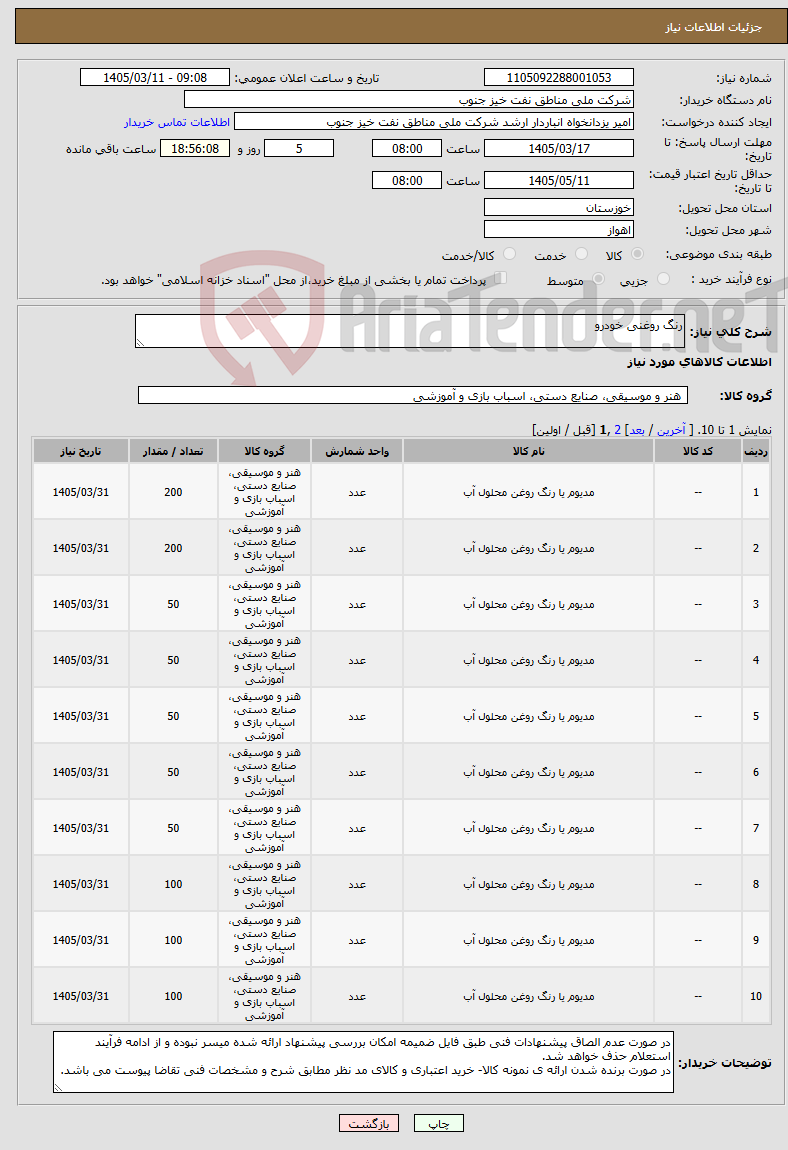 تصویر کوچک آگهی نیاز کالا-رنگ روغنی خودرو