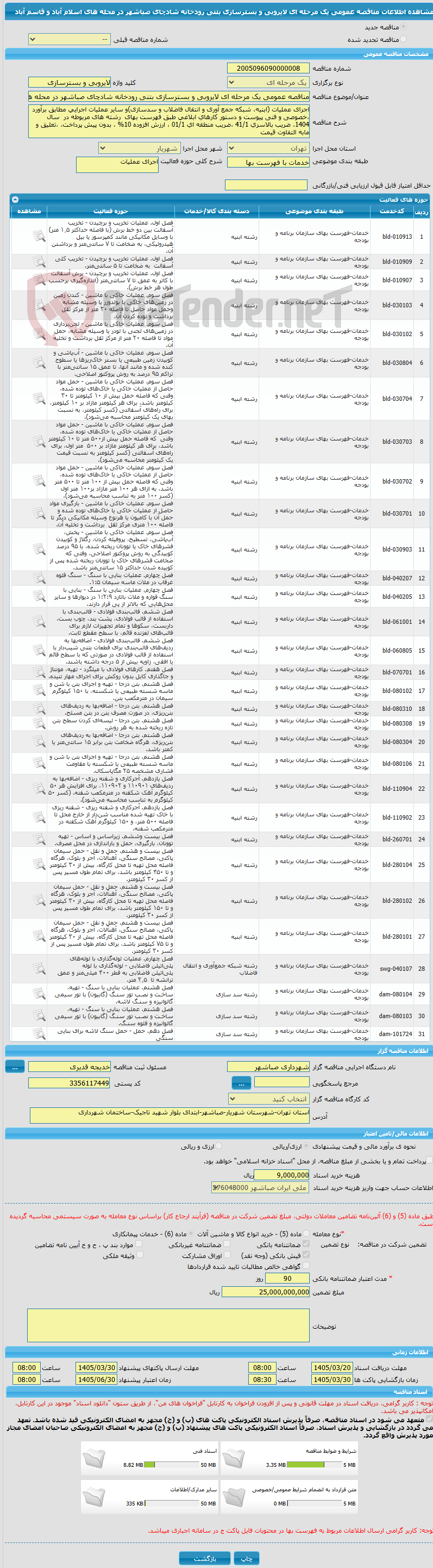 تصویر کوچک آگهی مناقصه عمومی یک مرحله ای لایروبی و بسترسازی بتنی رودخانه شادچای صباشهر در محله های اسلام آباد و قاسم آباد