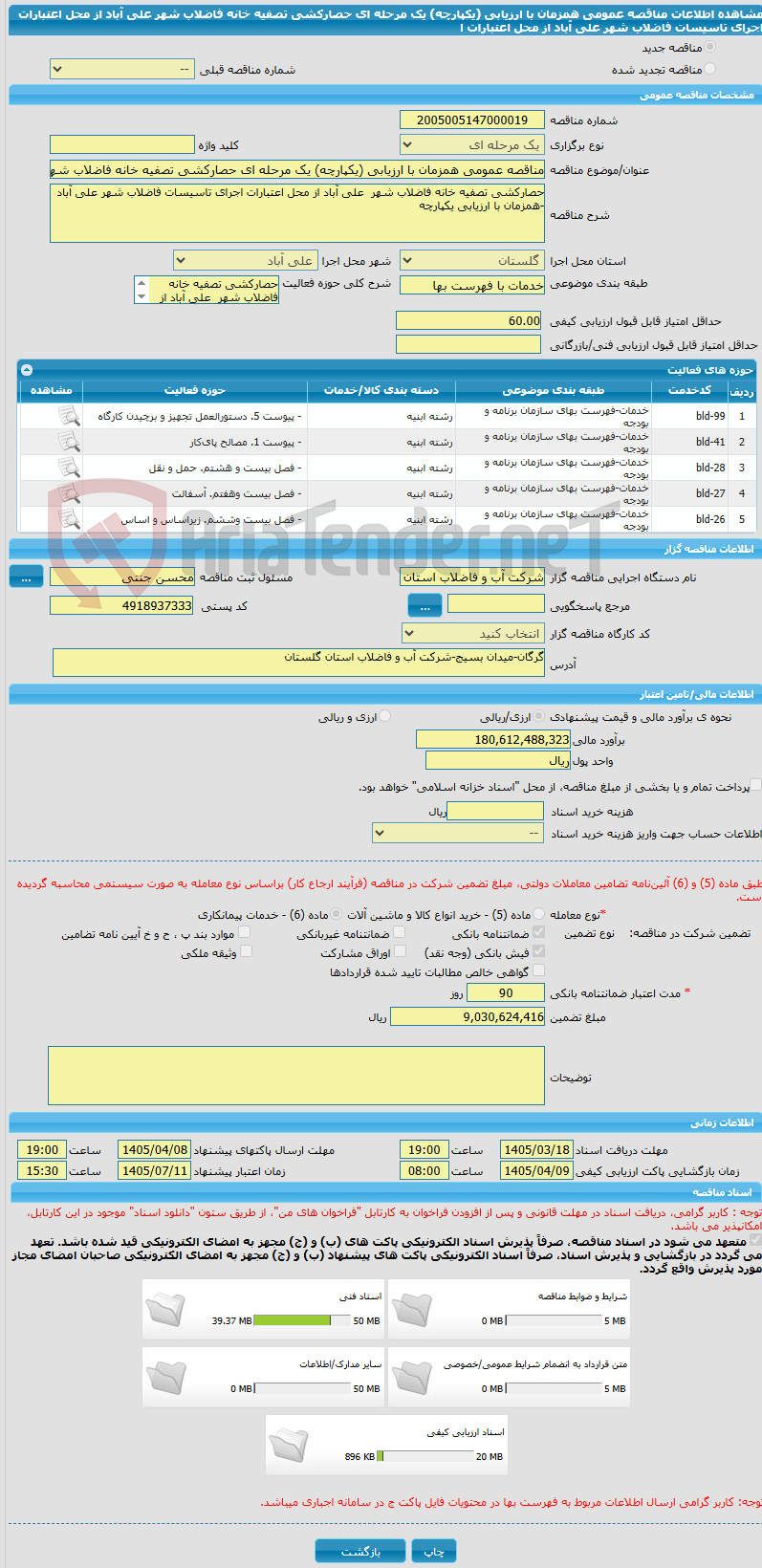 تصویر کوچک آگهی مناقصه عمومی همزمان با ارزیابی (یکپارچه) یک مرحله ای حصارکشی تصفیه خانه فاضلاب شهر  علی آباد از محل اعتبارات اجرای تاسیسات فاضلاب شهر علی آباد از محل اعتبارات ا