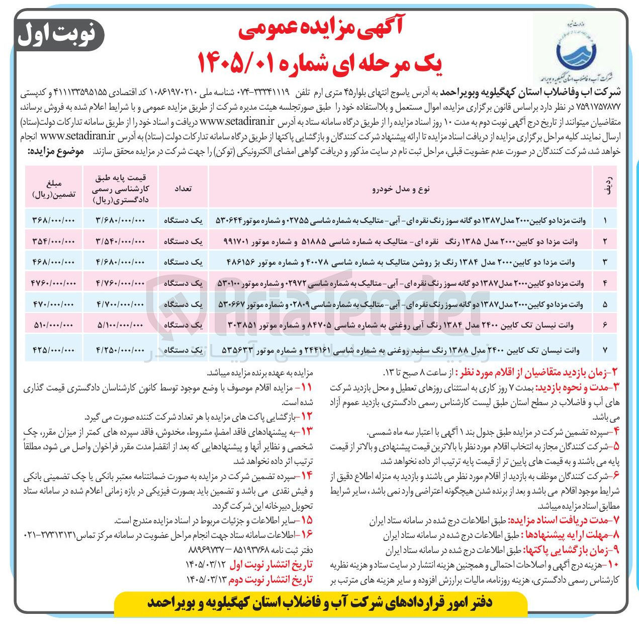 تصویر کوچک آگهی فروش اموال مستعمل و بلا استفاده 
