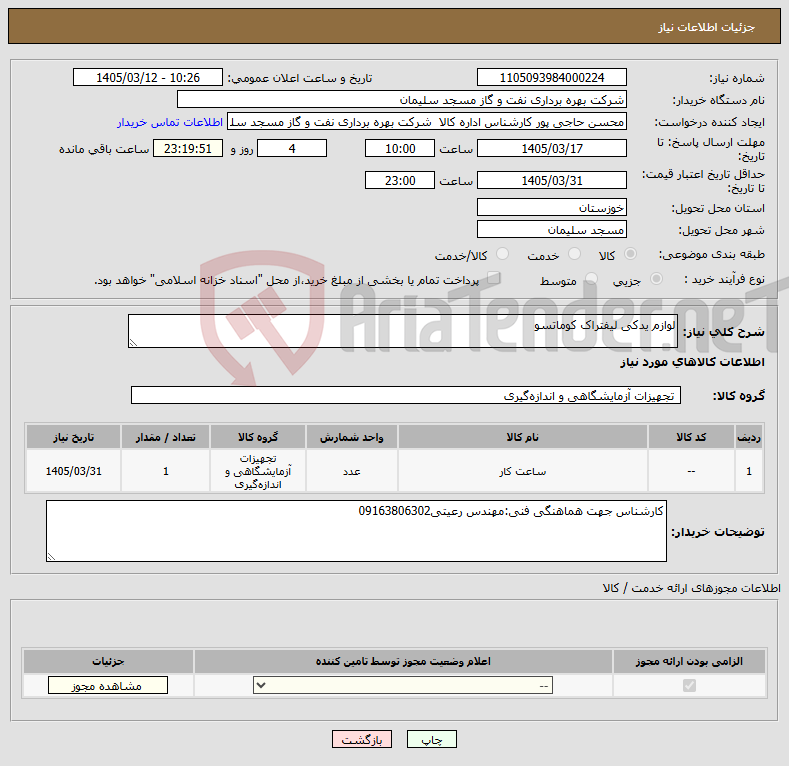 تصویر کوچک آگهی نیاز کالا-لوازم یدکی لیفتراک کوماتسو