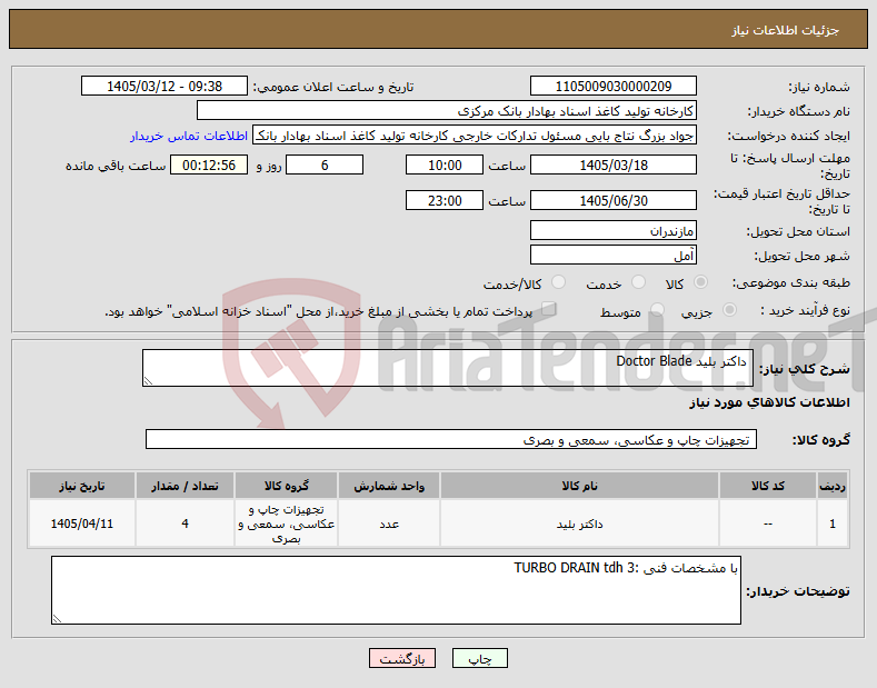 تصویر کوچک آگهی نیاز کالا- داکتر بلید Doctor Blade