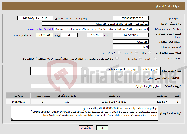 تصویر کوچک آگهی نیاز خدمات- تامین جراثقال تلسکوپی دستگاههای حفاری