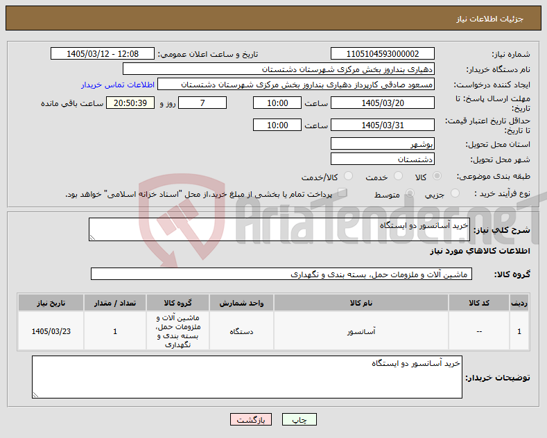 تصویر کوچک آگهی نیاز کالا-خرید آسانسور دو ایستگاه