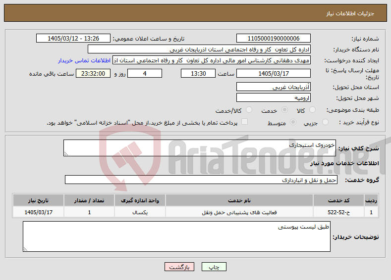 تصویر کوچک آگهی نیاز خدمات-خودروی استیجاری