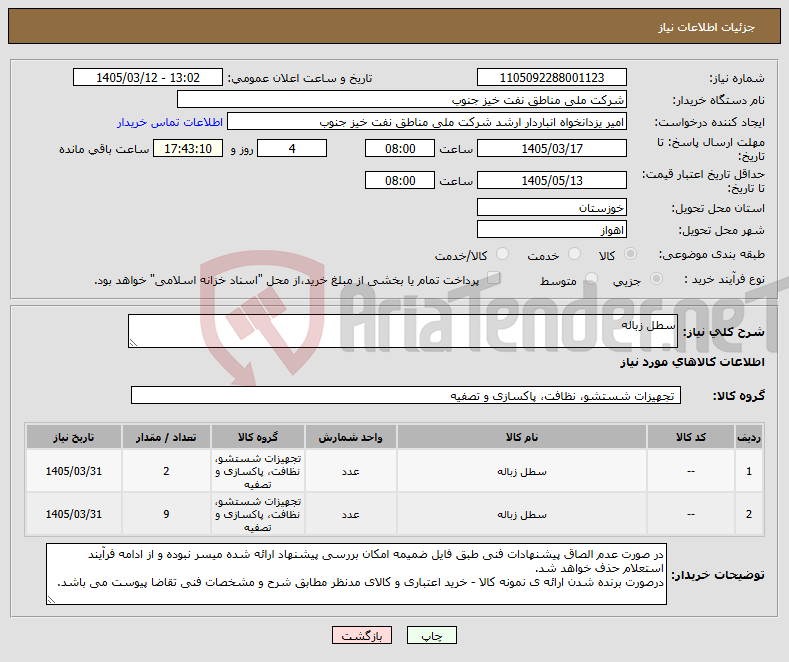 تصویر کوچک آگهی نیاز کالا-سطل زباله