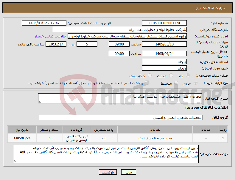تصویر کوچک آگهی نیاز کالا-فوم پورر طبق مشخصات فنی پیوست اعلان نیاز