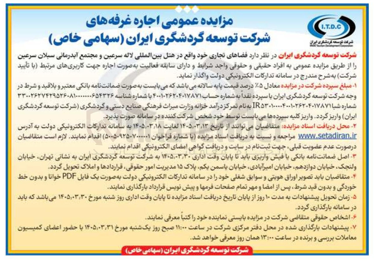 تصویر کوچک آگهی اجاره فضاهای تجاری 