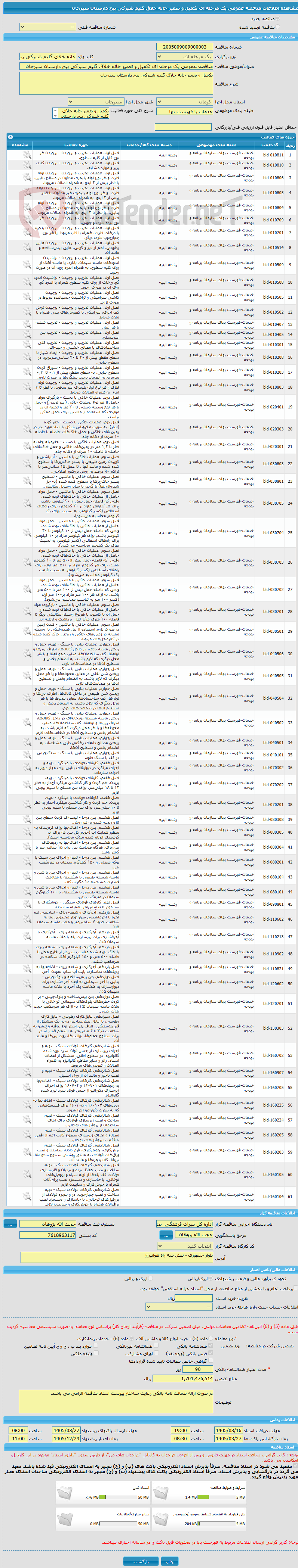 تصویر کوچک آگهی مناقصه عمومی یک مرحله ای تکمیل و تعمیر خانه خلاق گلیم شیرکی پیچ دارستان سیرجان