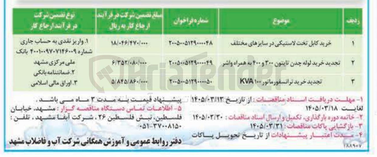 تصویر کوچک آگهی خرید ترانسفورماتور KVA100