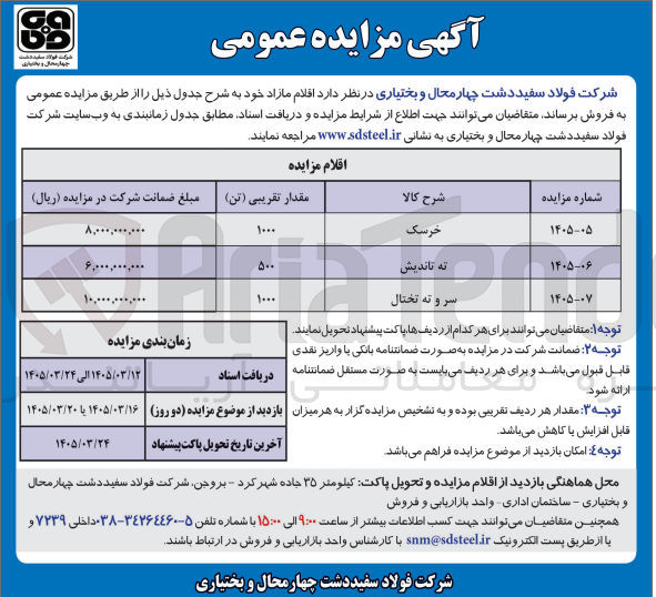 تصویر کوچک آگهی فروش ته تاندیش