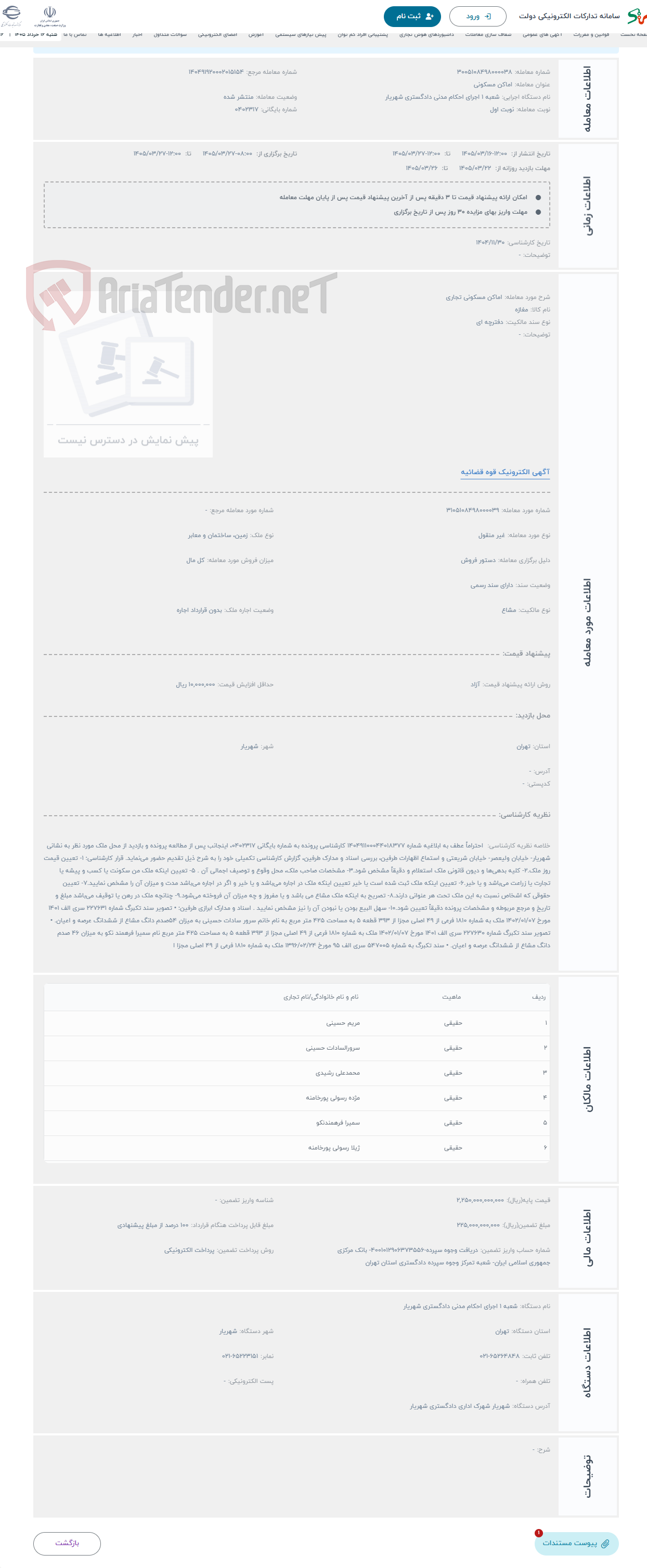 تصویر کوچک آگهی حراج اماکن مسکونی تجاری