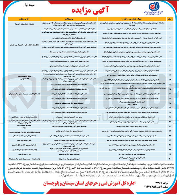 تصویر کوچک آگهی اجاره فضاها
