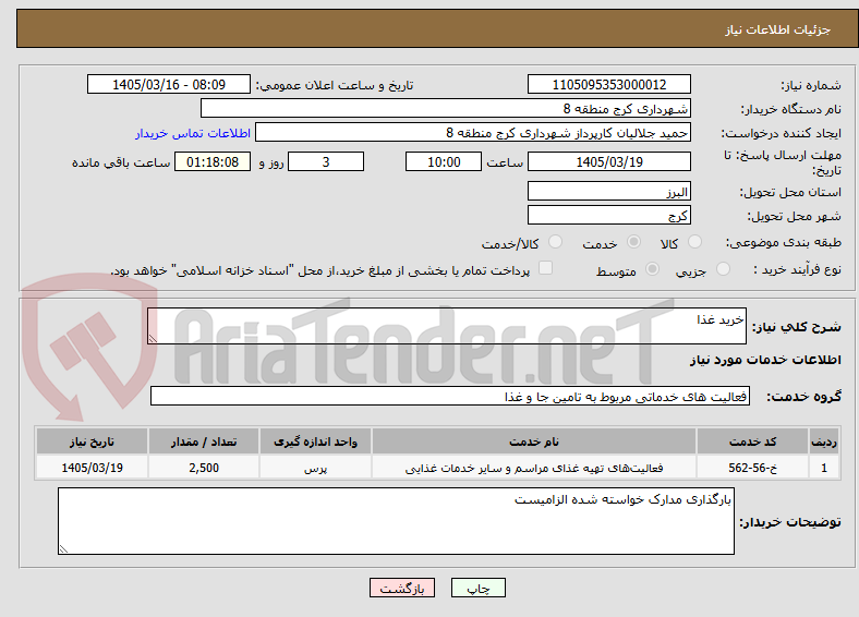 تصویر کوچک آگهی خرید غذا