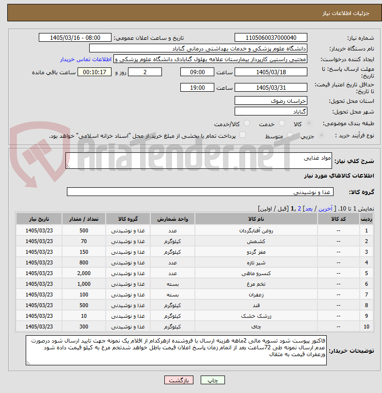 تصویر کوچک آگهی مواد غذایی
