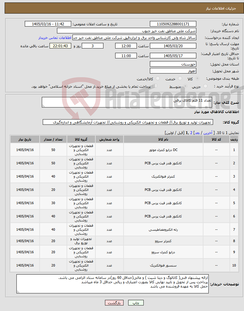 تصویر کوچک آگهی نیاز کالا-تعداد 11 قلم کالای برقی
