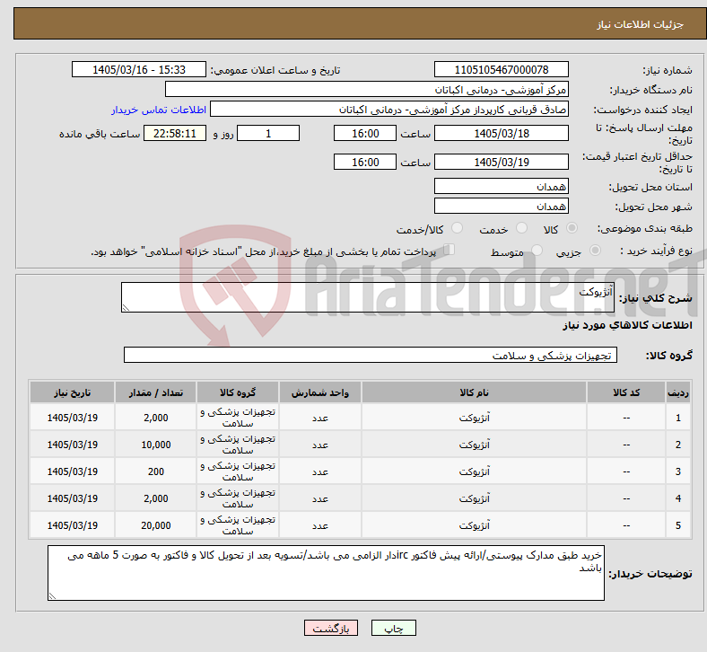 تصویر کوچک آگهی نیاز کالا-آنژیوکت