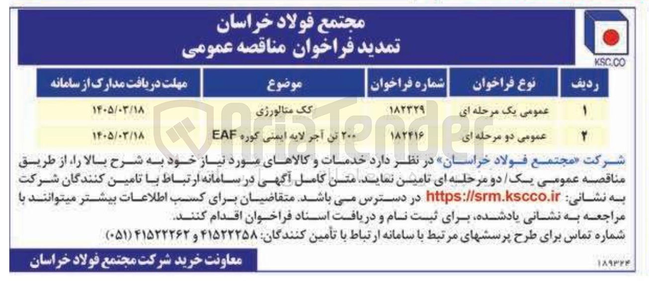 تصویر کوچک آگهی کک متالورژی