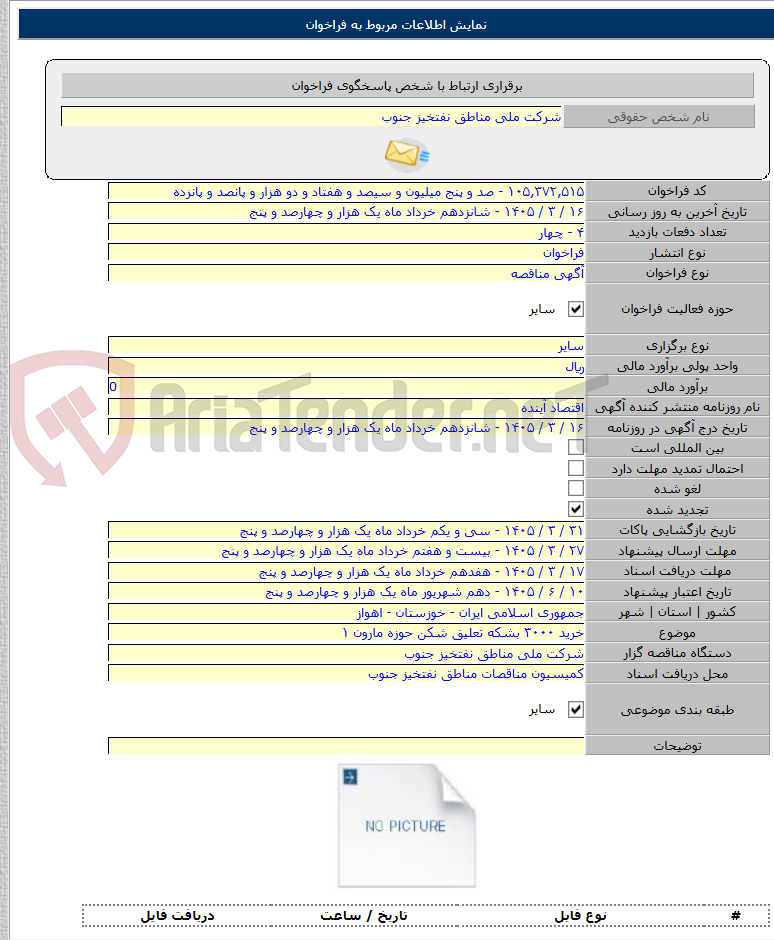 تصویر کوچک آگهی خرید ۳۰۰۰ بشکه تعلیق شکن حوزه مارون ۱