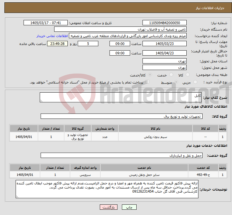 تصویر کوچک آگهی نیاز خدمت/کالا-کابل