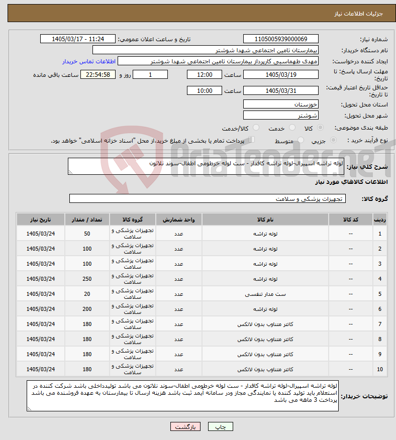 تصویر کوچک آگهی نیاز کالا-لوله تراشه اسپیرال-لوله تراشه کافدار - ست لوله خرطومی اطفال-سوند نلاتون