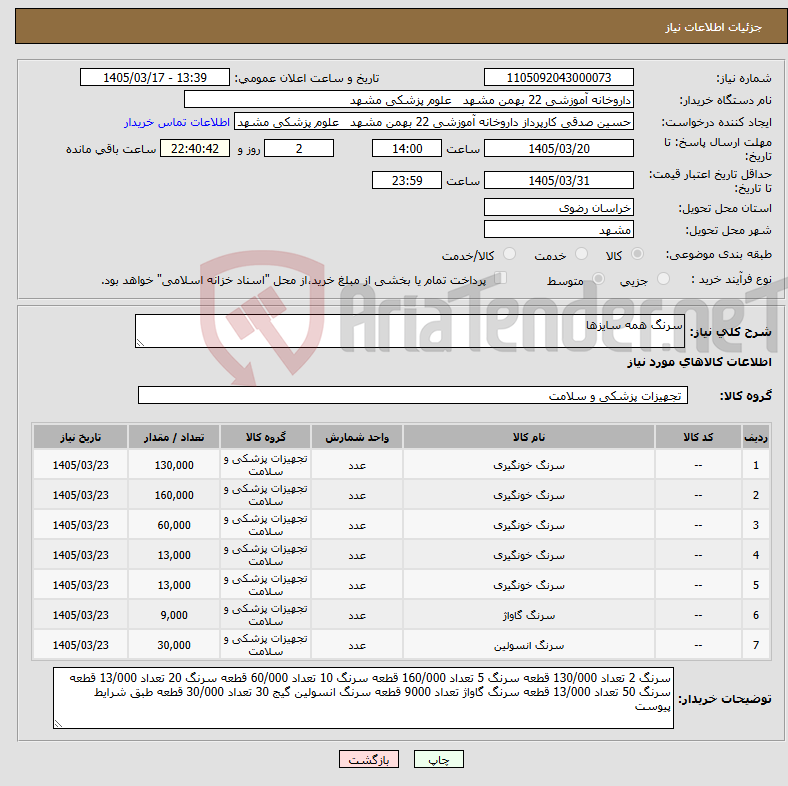 تصویر کوچک آگهی نیاز کالا-سرنگ همه سایزها